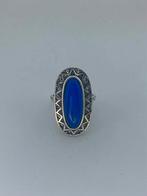 Zilveren Ring met lapiz lazuli, 18 tot 19, Blauw, Nieuw, Ophalen of Verzenden
