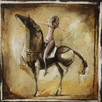 Evert van Hemert - Olieverf op doek: Naakte dame op paard, Ophalen of Verzenden