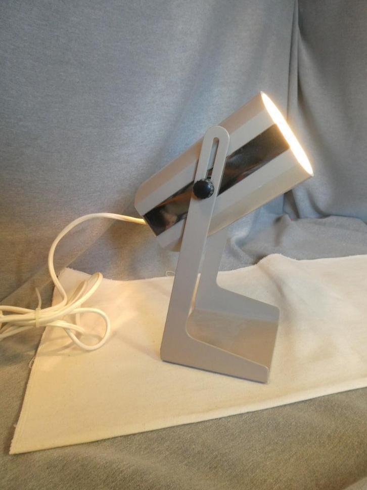 Industrieel jaren 70 Elma tafellamp metaal, Huis en Inrichting, Lampen | Tafellampen, Gebruikt, Minder dan 50 cm, Metaal, Ophalen of Verzenden