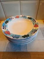 6 Royal Boch Boerenbont diepe borden 22cm, Ophalen of Verzenden, Gebruikt, Overige typen, Overige