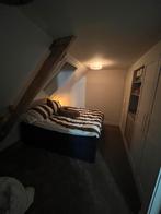 Tweepersoons boxspring 200x200 met opbergruimte, Gebruikt, Blauw, Tweepersoons, Ophalen of Verzenden