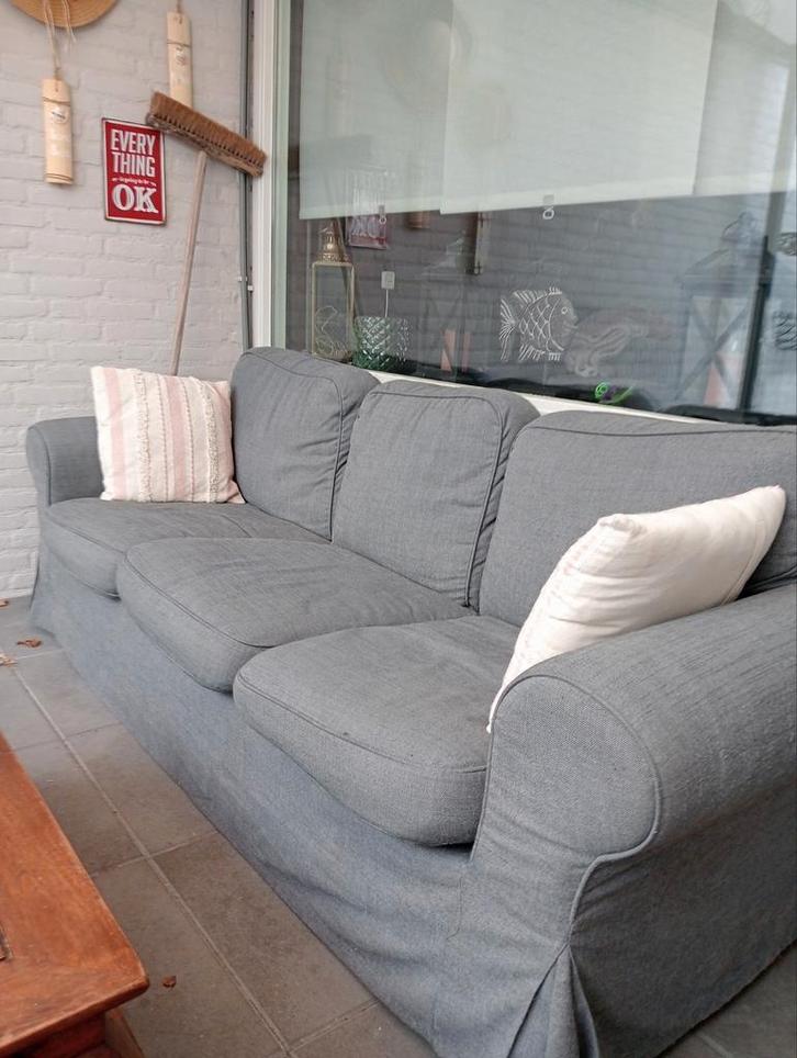 2+3 zits bank grijs gratis op te halen, Huis en Inrichting, Banken | Bankstellen, Gebruikt, Tweepersoons, 200 tot 250 cm, 75 tot 100 cm