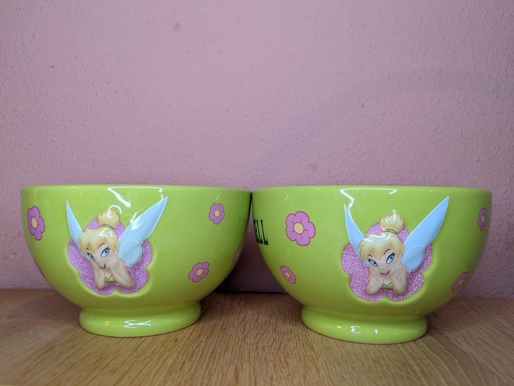 2 groene Disney Resort Paris Tinkerbell schaaltjes, Ophalen of Verzenden, Zo goed als nieuw