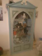 Blauwe barok/vintage style vitrine kast, Huis en Inrichting, Kasten | Vitrinekasten, Ophalen, Gebruikt, Kunststof, 200 cm of meer