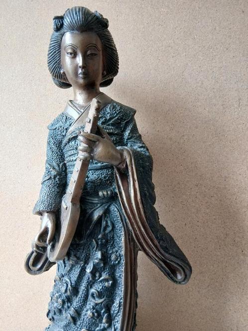 Geisha beeld van brons, Antiek en Kunst, Antiek | Religie, Ophalen of Verzenden