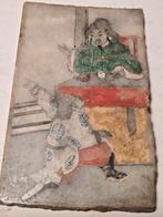 Antiek Chinees beschilderd stenen paneel – Qing dynastie, Ophalen of Verzenden