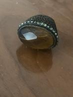 Vintage Ring met Steen en Strass, Overige materialen, Gebruikt, Bruin, 19 tot 20