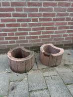 Gebruikte Betonnen Bloempot, Tuin en Terras, Bloempotten, Gebruikt, Rond, Tuin, Minder dan 40 cm