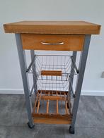 Keukentrolley met lade en manden, Huis en Inrichting, Keuken | Keukenelementen, Ophalen, Gebruikt, Bruin, 50 tot 100 cm