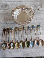 9 oude souvenir lepeltjes plus schaaltje, Antiek en Kunst, Ophalen of Verzenden