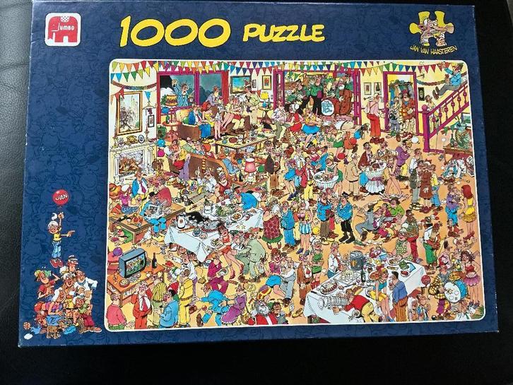 legpuzzel Jan van Haasteren 1000 st. Happy Birthday, Hobby en Vrije tijd, Denksport en Puzzels, Zo goed als nieuw, 500 t/m 1500 stukjes