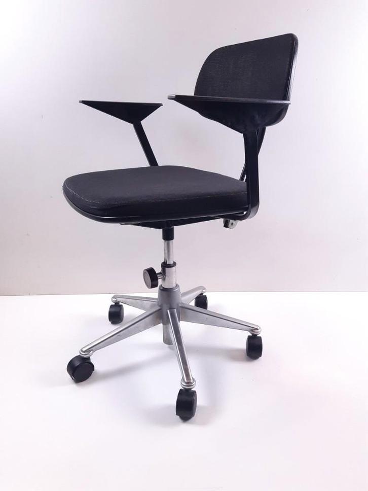 Vintage Ahrend bureaustoel op wielen, Huis en Inrichting, Bureaustoelen, Gebruikt, Bureaustoel, Zwart, Ergonomisch, Gaming bureaustoel
