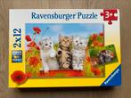 Puzzels 2 in 1 poezen vanaf leeftijd +/- 3 jaar, Kinderen en Baby's, Speelgoed | Kinderpuzzels, 10 tot 50 stukjes, Ophalen of Verzenden