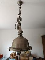 Industriële hanglamp nikkel/metaal - 2 stuks, Ophalen, Zo goed als nieuw, Metaal, Minder dan 50 cm