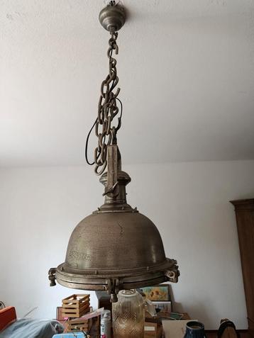 Industriële hanglamp nikkel/metaal - 2 stuks beschikbaar voor biedingen