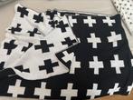 Plaid gebreid zwart wit plusjes 1.25 x 1.50 m, Ophalen of Verzenden, Zo goed als nieuw