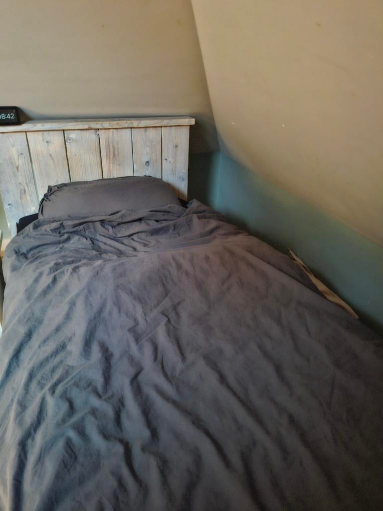 Steigerhouten bed, Ophalen, 90 cm, Eenpersoons, Steigerhout