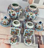 1950-1960 Antiek Delft Delfblauw keramiek Dekselvazen potten, Ophalen of Verzenden