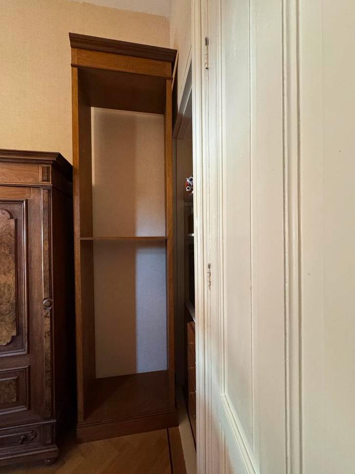 Hoge antieke boekenkast met 8 planken, Huis en Inrichting, Kasten | Boekenkasten, Gebruikt, 50 tot 100 cm, 200 cm of meer, 25 tot 50 cm