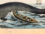 Antieke Prent Walvisjacht Reproductie, Antiek en Kunst, Ophalen, Overige thema's