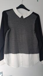 Zwart witte blouse Geisha 38 / M als nieuw, Ophalen of Verzenden, Zo goed als nieuw, Maat 38/40 (M), Zwart