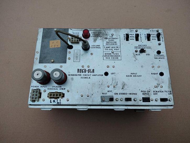 Versterker 52280-A Rock-Ola 484 (1981) jukebox, Verzamelen, Automaten | Jukeboxen, Gebruikt, Seeburg, 1950 tot 1960, Ophalen