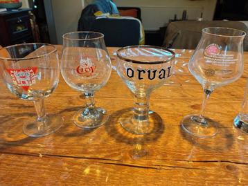 Diverse bierglazen oa Grolsch proeverij, Orval, Croy,.HJ beschikbaar voor biedingen