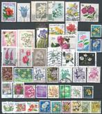 45 postzegels met bloemen, Verzenden, Gestempeld, Dier of Natuur