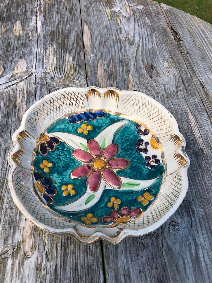 Vintage handbeschilderde kom jaren 1940, Antiek en Kunst, Antiek | Schalen, Ophalen of Verzenden