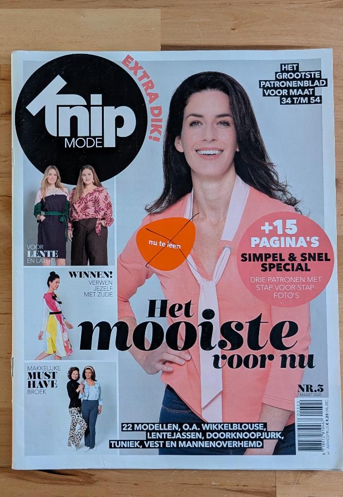 Knip mode nr 3 maart 2020 mooie jurken, mannen, Hobby en Vrije tijd, Kledingpatronen, Zo goed als nieuw, Vrouw, Knipmode, Ophalen of Verzenden