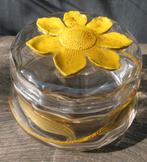 MOSER/GLASSHUTTE KARLSBAD BONBONNIERE ZONNEBLOEM ANTIEK, Ophalen of Verzenden