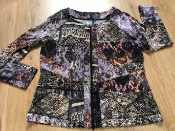 Posselt dun vestje met zijde l tricot paars beige  beschikbaar voor biedingen