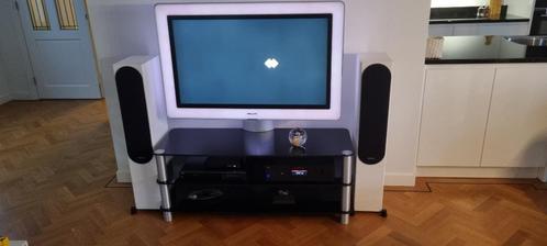 Glazen TV-meubel met draaikolom van Dagetti / Vogel's, Huis en Inrichting, Kasten | Televisiemeubels, Gebruikt, Minder dan 100 cm