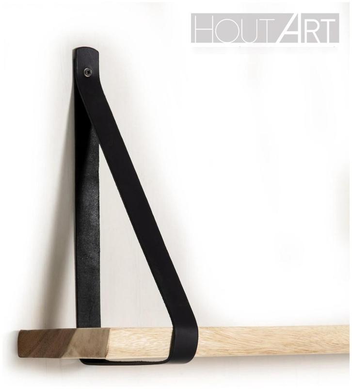 Suar wandplank met leren plankdragers, Huis en Inrichting, Woonaccessoires | Wandplanken en Boekenplanken, Nieuw, Ophalen of Verzenden