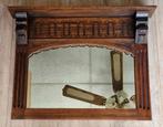 Massief eiken houten spiegel jaren 50 vijftig, Antiek en Kunst, Antiek | Spiegels, Ophalen, Rechthoekig, Minder dan 100 cm