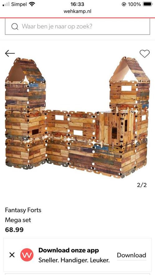 Xl Fantasy forts - kartonnen bouwplaten kinderen, Kinderen en Baby's, Speelgoed | Buiten | Speelhuisjes, Gebruikt, Overige materialen