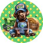 L1292 icing frosting hond tractor 18cm eetbare taart print, Hobby en Vrije tijd, Taarten en Cupcakes maken, Ophalen of Verzenden