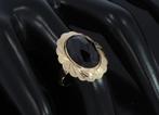 Granaat set 14k goud hanger ring broche vintage dames uniek, Ophalen of Verzenden, Goud, Ring, Met edelsteen