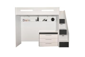 Options hoogslaper met bureau en ladekast - 90x200 - Wit/ant beschikbaar voor biedingen