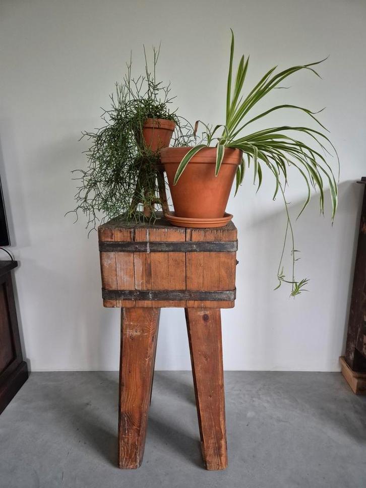 Vintage slagers hakblok, Antiek en Kunst, Antiek | Meubels | Kasten, Ophalen