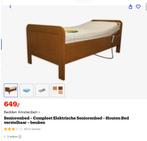 Elektrische senioren bed, Verstelbaar, 90 cm, Eenpersoons, Bruin