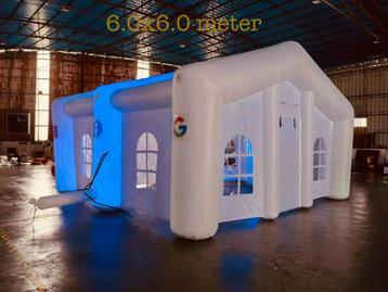 Feesttent opblaasbaar met led verlichting 6x6 meter beschikbaar voor biedingen