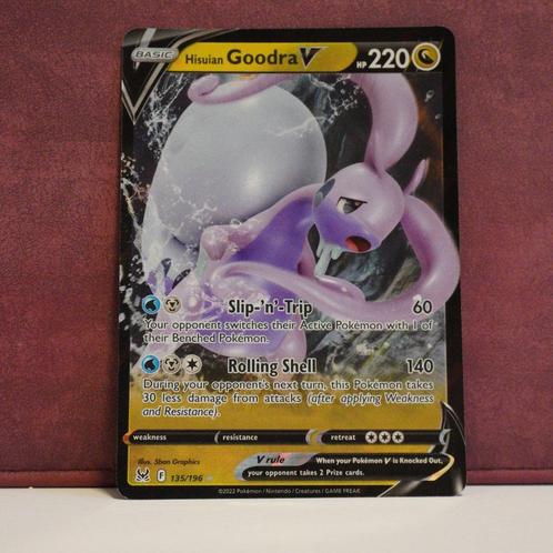 Hisuian Goodra V 135-196 Lost Origin Pokémon Kaart, Hobby en Vrije tijd, Verzamelkaartspellen | Pokémon, Nieuw, Losse kaart, Verzenden