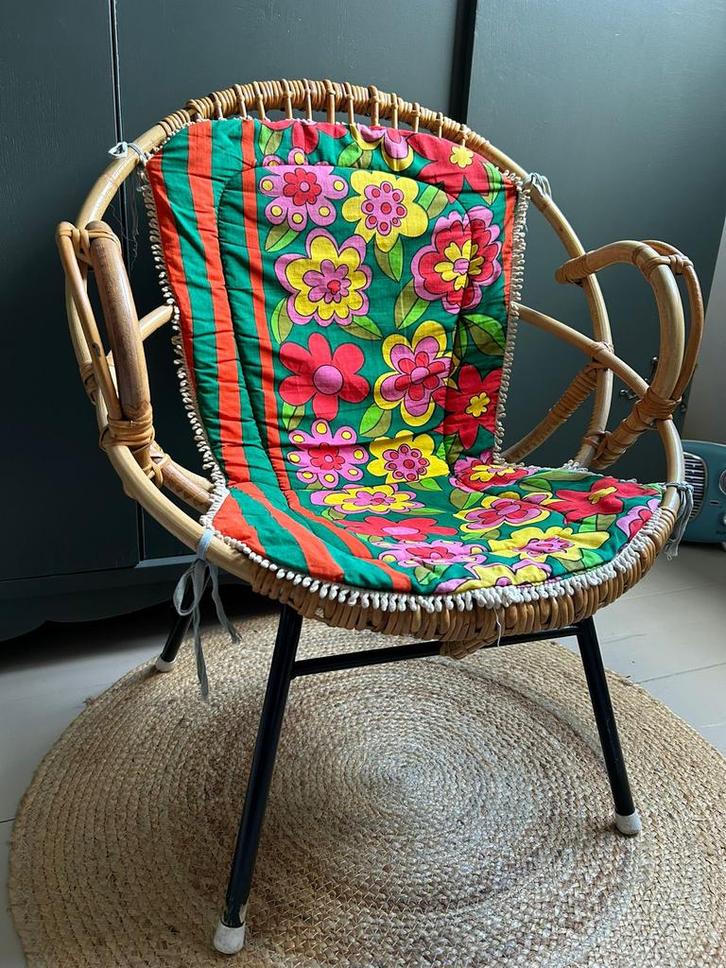 Vintage Rotan Stoel Rohé Noordwolde, Antiek en Kunst, Antiek | Meubels | Stoelen en Banken, Ophalen