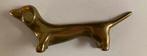 Messing Teckel Beeldje  8,5 cm., Antiek en Kunst, Verzenden