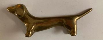 Messing Teckel Beeldje  8,5 cm. beschikbaar voor biedingen