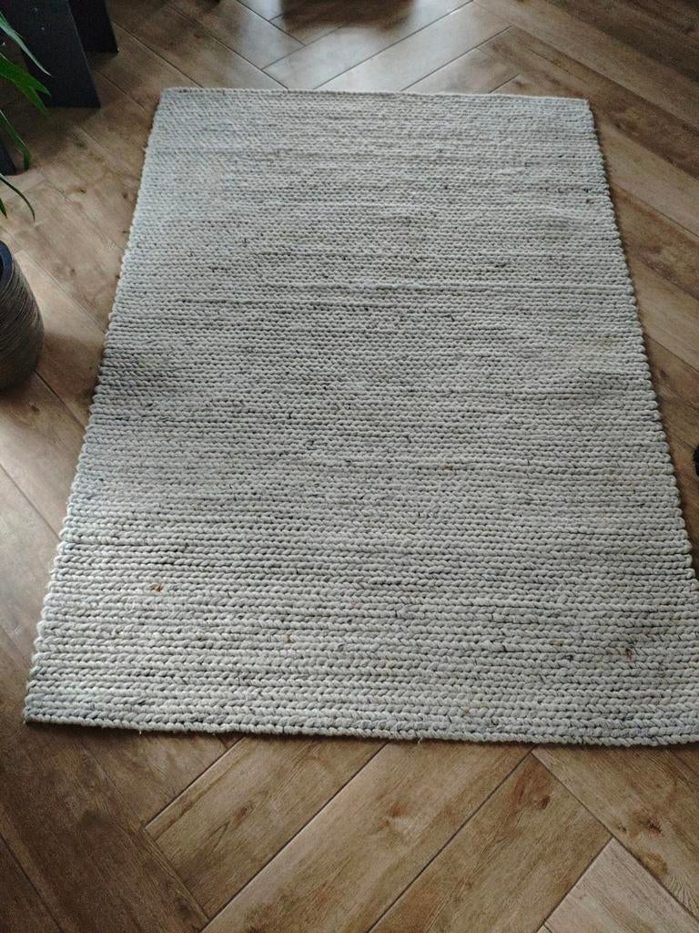 Mooi kabel wollen vloerkleed 100x230cm, Grijs, 100 tot 150 cm, 200 cm of meer, Ophalen of Verzenden