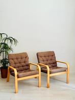 Vintage Zweedse fauteuiltjes beukenhout jaren 70, Huis en Inrichting, Fauteuils, Ophalen, Hout, Minder dan 50 cm, Vintage Zweeds
