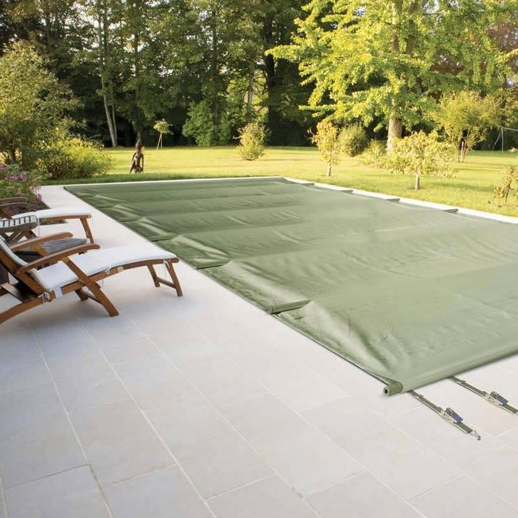Splash-X stavenafdekking Premium amandel | 465 x 405 cm, Tuin en Terras, Zwembad-toebehoren, Nieuw, Afdekzeil, Ophalen of Verzenden