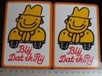 2x sticker blij dat ik rij anti file smiley glimlach niet, Verzamelen, Stickers, Verzenden, Zo goed als nieuw, Auto of Motor